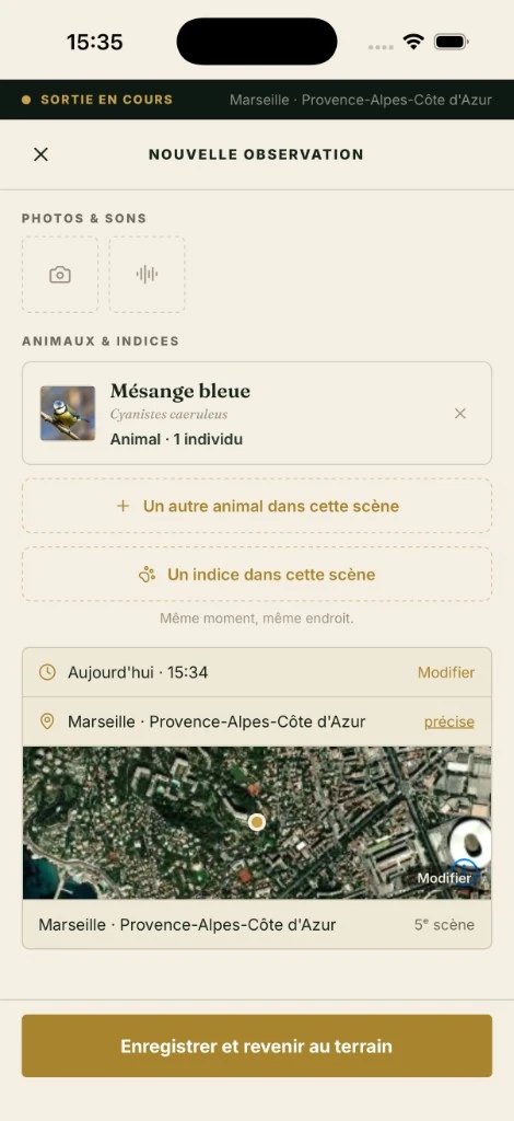 Identification d'une espèce
